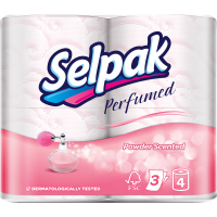 Туалетная бумага Selpak Perfumed с ароматом Пудра, 4 рулона 